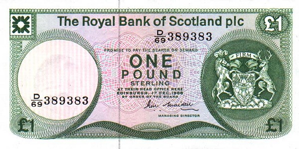 Front of Scotland p341Ab: 1 Pound from 1986