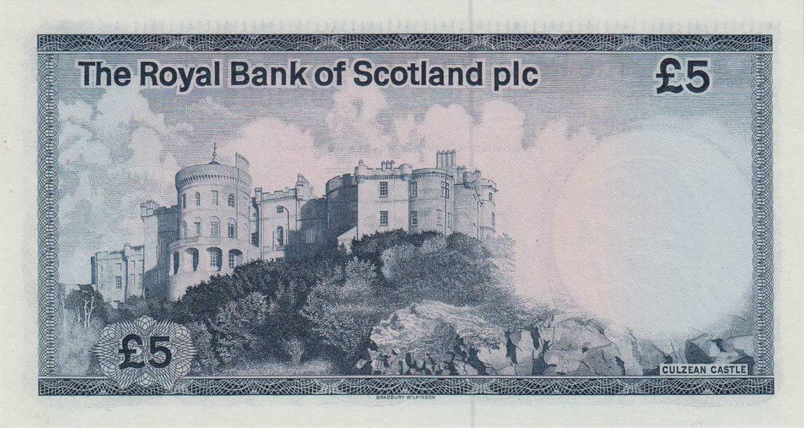 Back of Scotland p342b: 5 Pounds from 1984