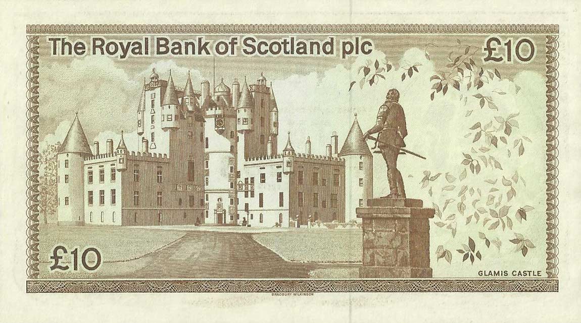 Back of Scotland p343b: 10 Pounds from 1986