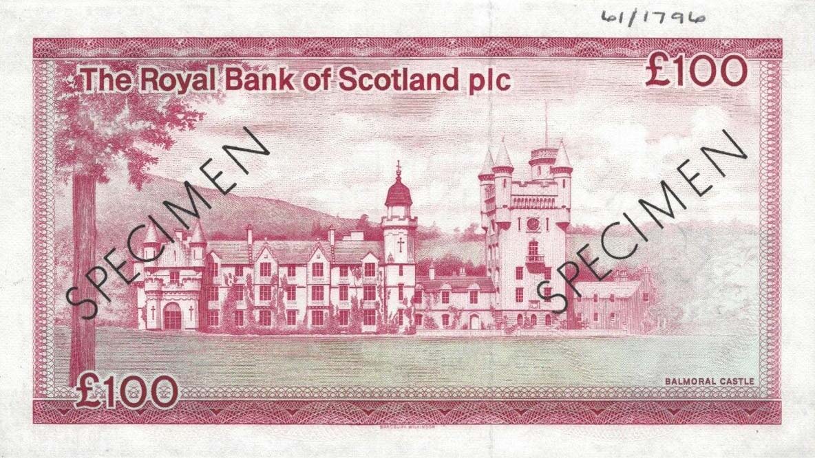 Back of Scotland p345s: 100 Pounds from 1982