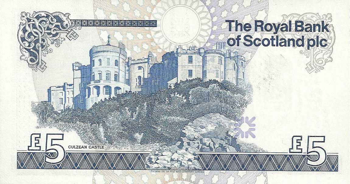 Back of Scotland p347a: 5 Pounds from 1987