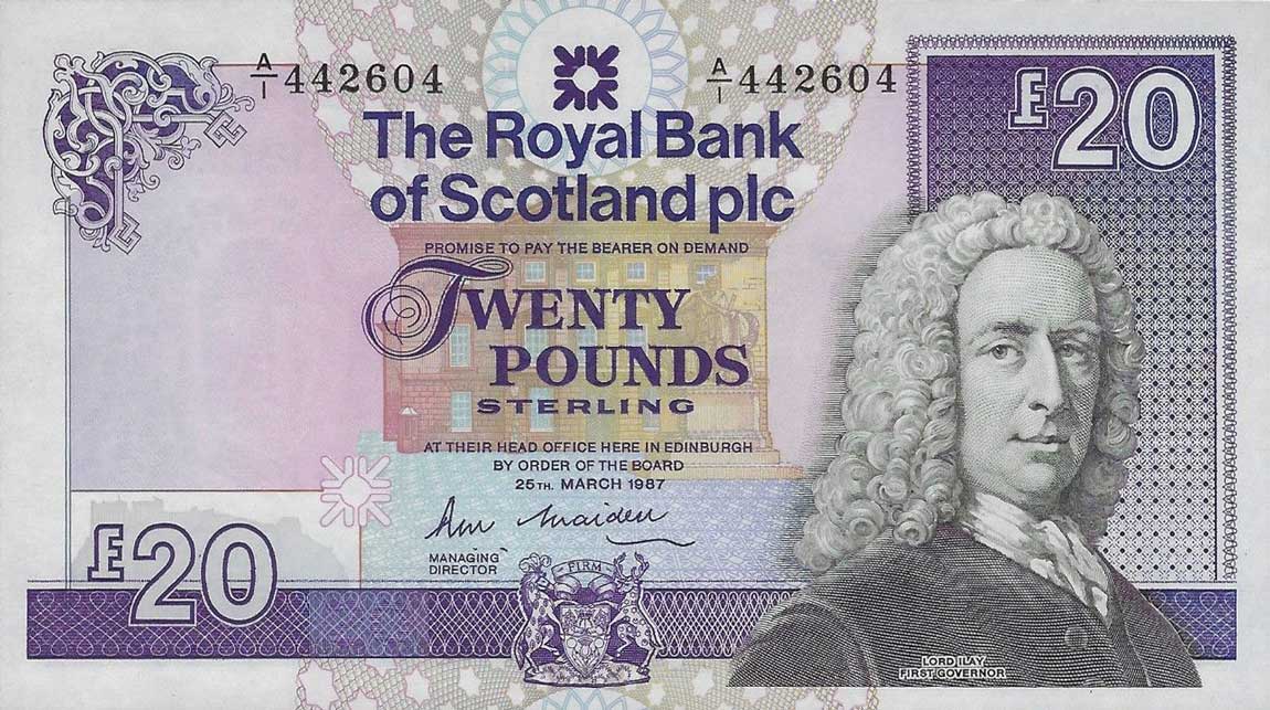 Front of Scotland p349: 20 Pounds from 1987