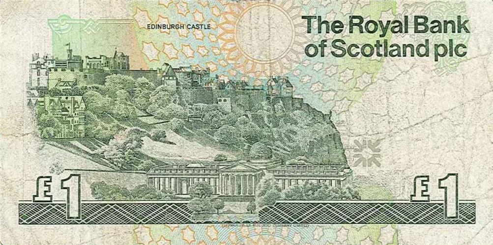 Back of Scotland p351b: 1 Pound from 1991