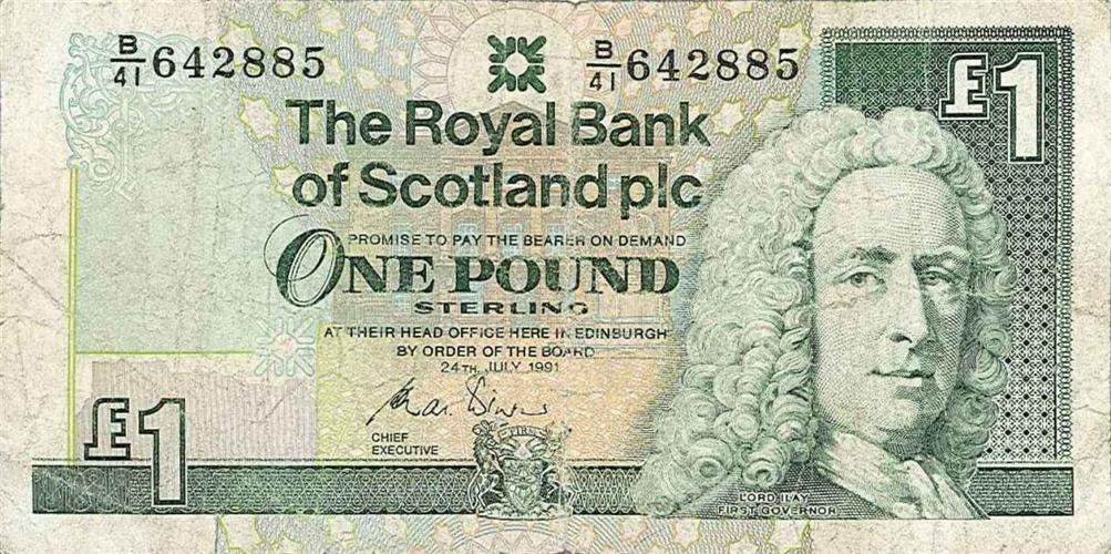 Front of Scotland p351b: 1 Pound from 1991