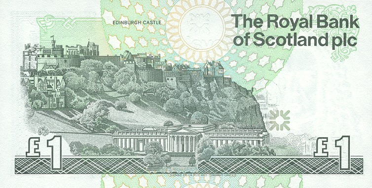 Back of Scotland p351e: 1 Pound from 2000