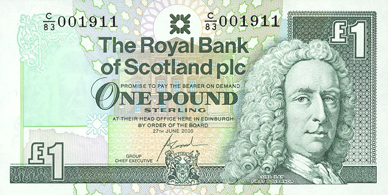 Front of Scotland p351e: 1 Pound from 2000