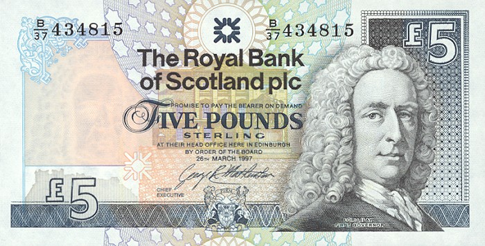 Front of Scotland p352c: 5 Pounds from 1999