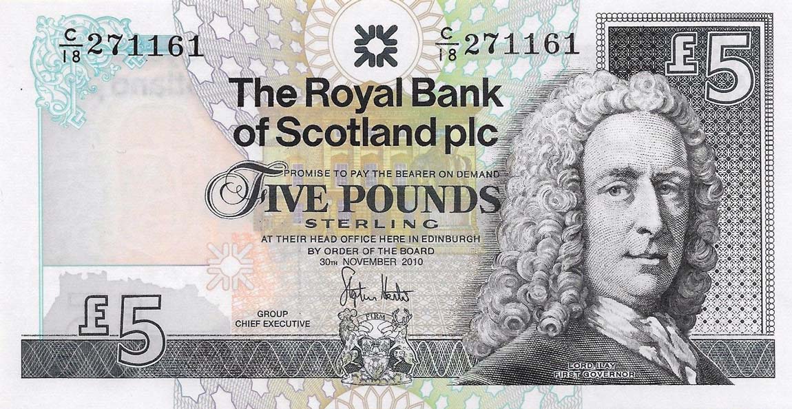 Front of Scotland p352e: 5 Pounds from 2008