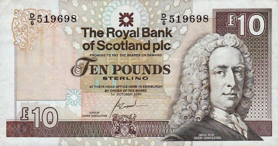 Front of Scotland p353b: 10 Pounds from 2000