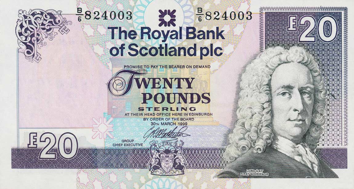 Front of Scotland p354c: 20 Pounds from 1999