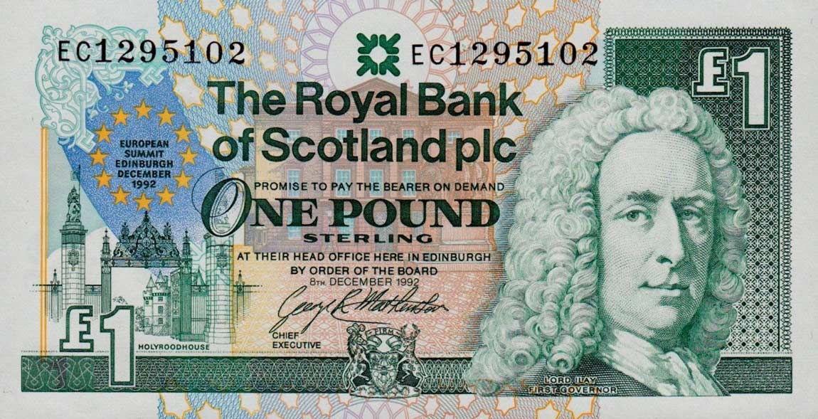 Front of Scotland p356a: 1 Pound from 1992