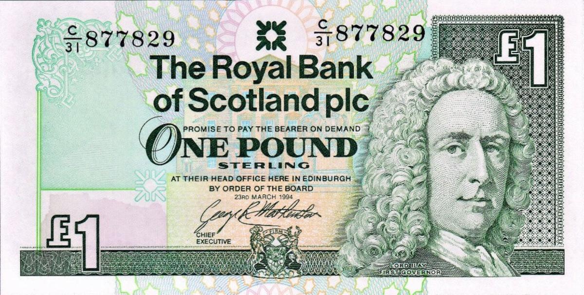 Front of Scotland p357: 1 Pound from 1994