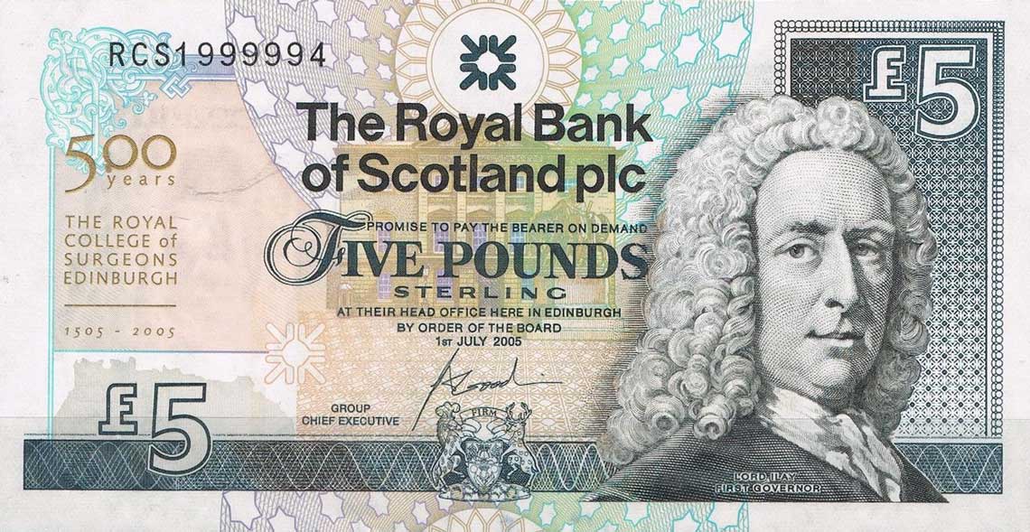 Front of Scotland p364: 5 Pounds from 2005