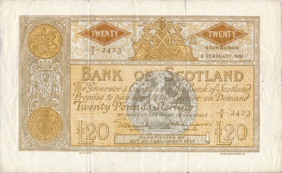 Front of Scotland p94c: 20 Pounds from 1942