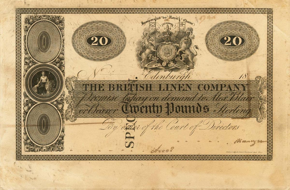 Front of Scotland pS173p: 20 Pounds from 1872