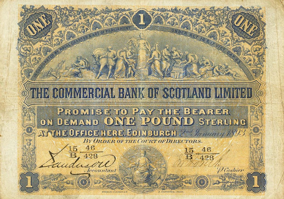 Front of Scotland pS315b: 1 Pound from 1892