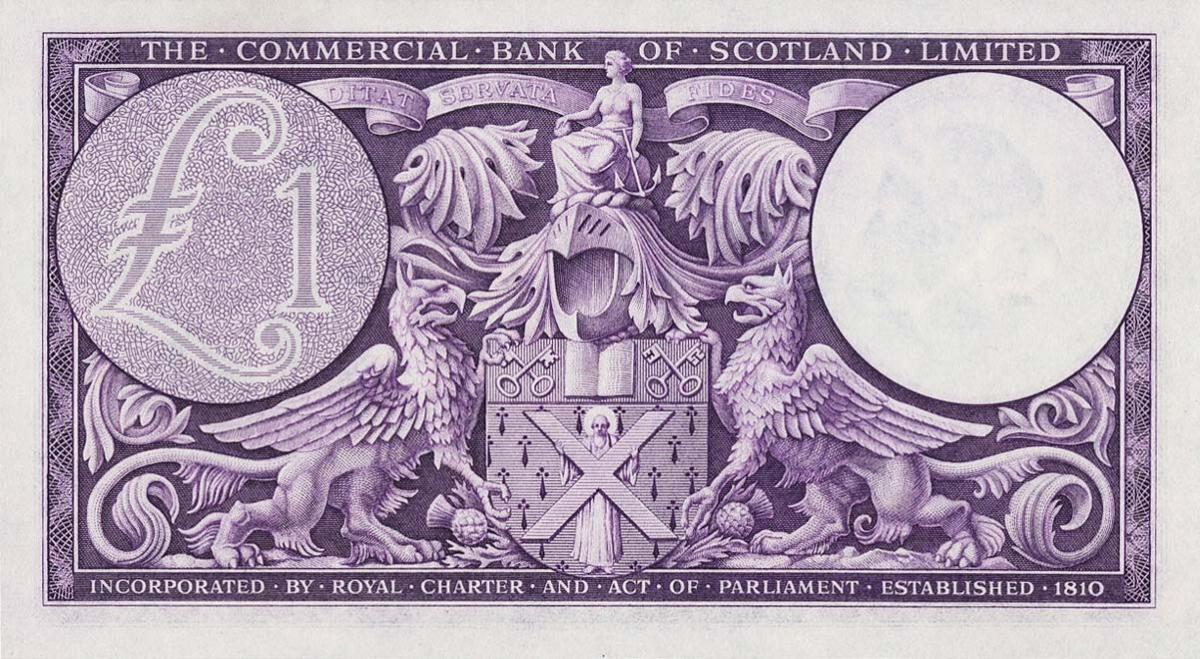 Back of Scotland pS332a: 1 Pound from 1947