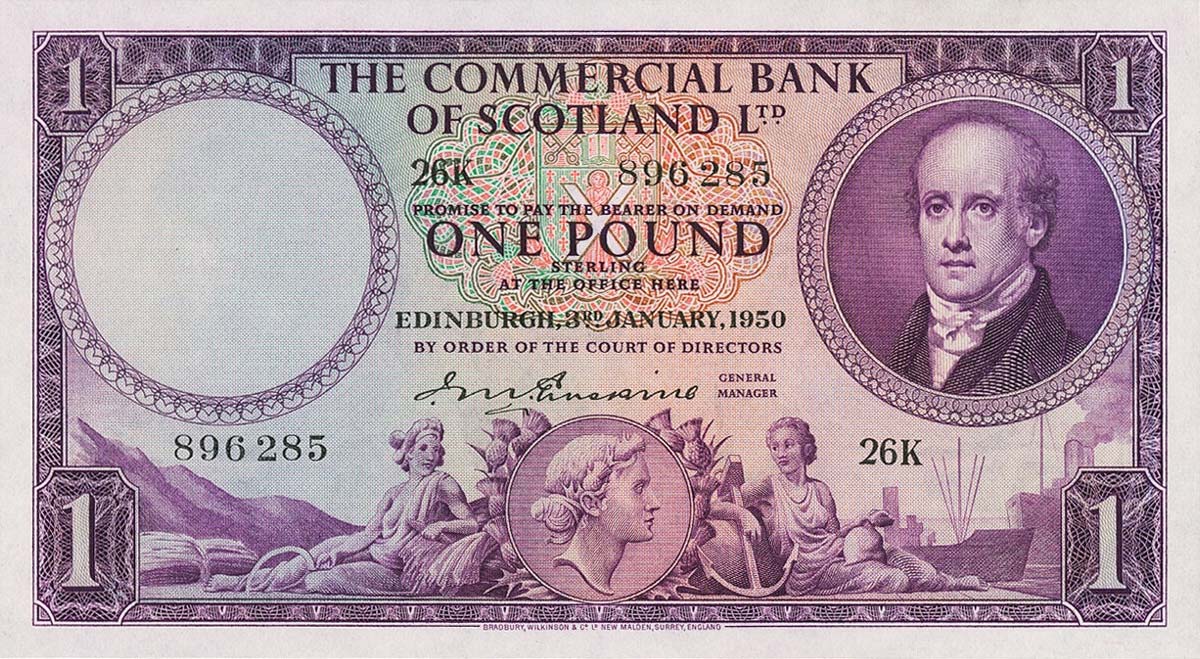 Front of Scotland pS332a: 1 Pound from 1947