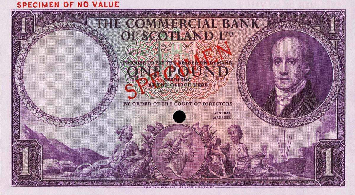 Front of Scotland pS332s: 1 Pound from 1947