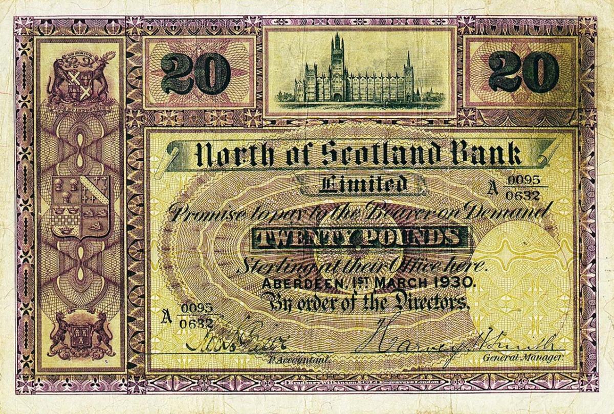 Front of Scotland pS641: 20 Pounds from 1928