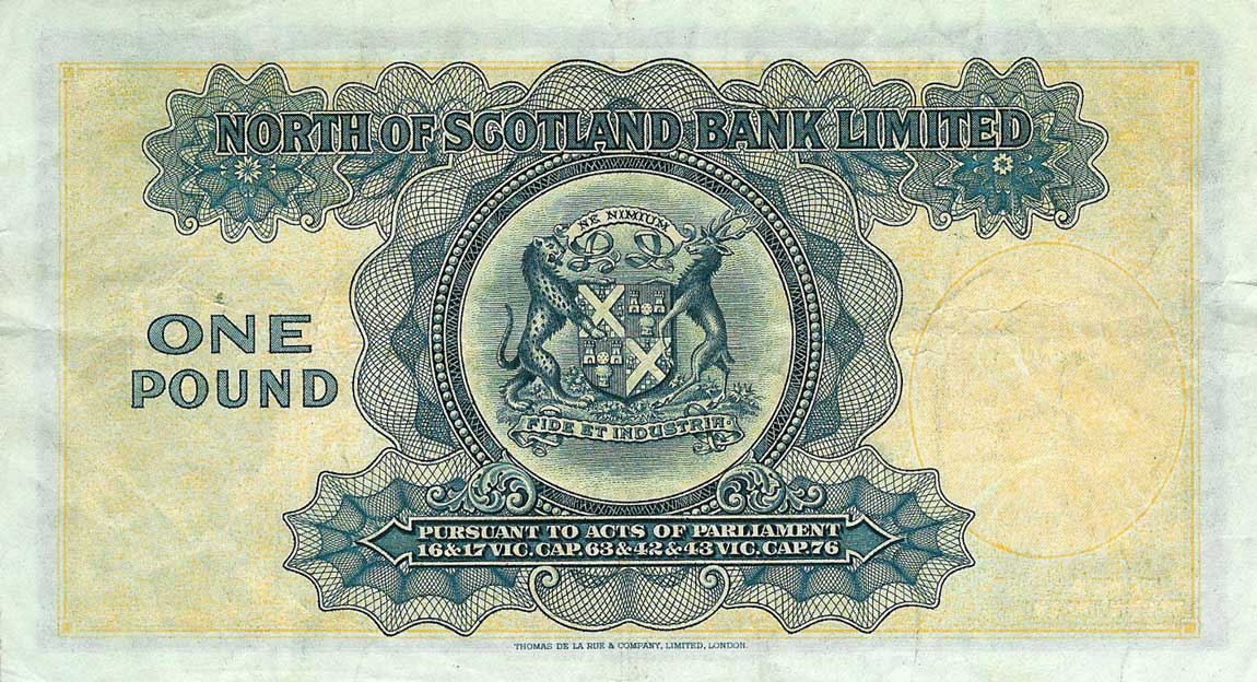 Back of Scotland pS644: 1 Pound from 1938