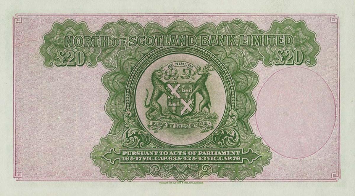 Back of Scotland pS646: 20 Pounds from 1938