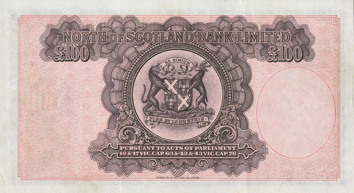 Back of Scotland pS647: 100 Pounds from 1938