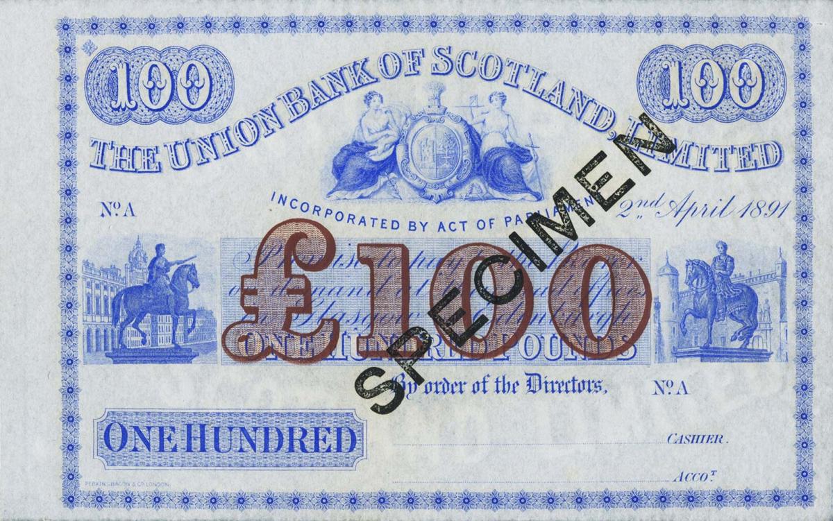 Front of Scotland pS803: 100 Pounds from 1891