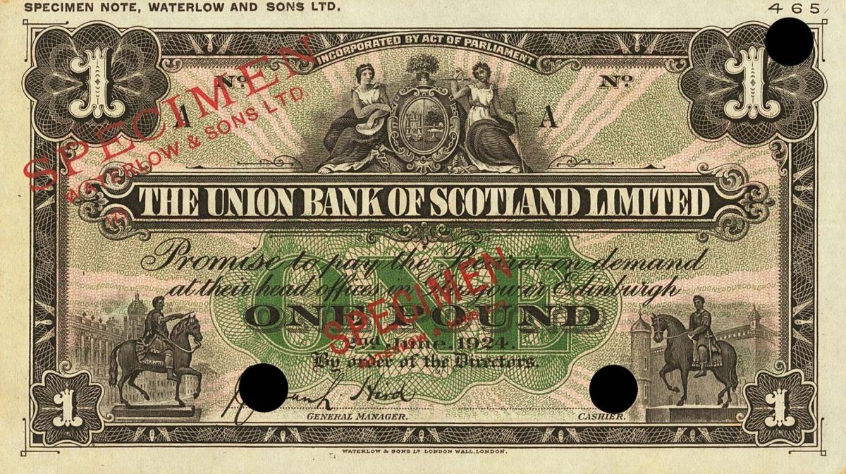 Front of Scotland pS815ct: 1 Pound from 1924