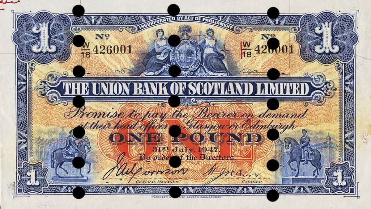 Front of Scotland pS815s: 1 Pound from 1924