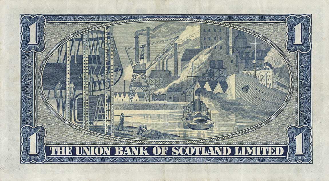 Back of Scotland pS816a: 1 Pound from 1949