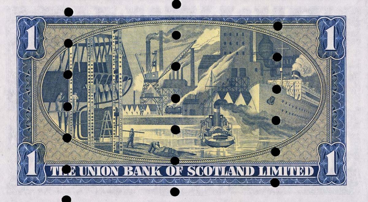 Back of Scotland pS816s: 1 Pound from 1949