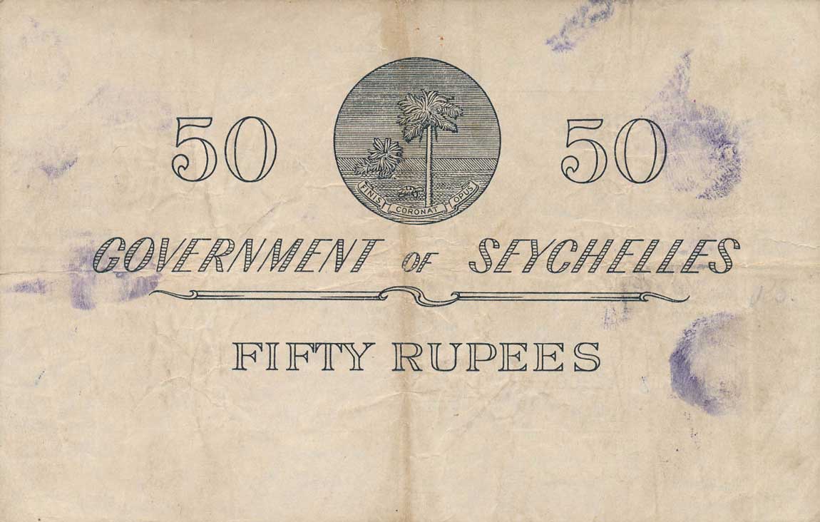 Back of Seychelles p13b: 50 Rupees from 1960