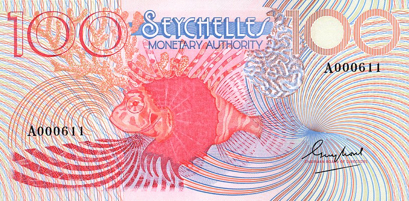 Front of Seychelles p26a: 100 Rupees from 1979
