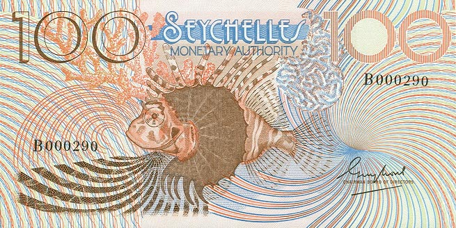 Front of Seychelles p27a: 100 Rupees from 1980