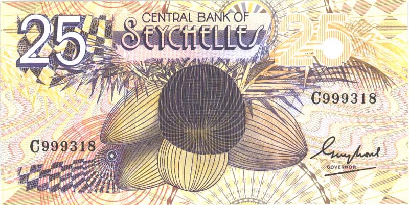 Front of Seychelles p29a: 25 Rupees from 1983