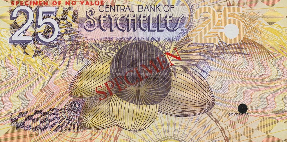 Front of Seychelles p29s: 25 Rupees from 1983