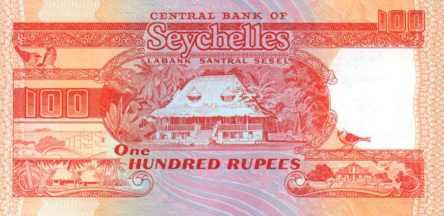 Back of Seychelles p35a: 100 Rupees from 1989