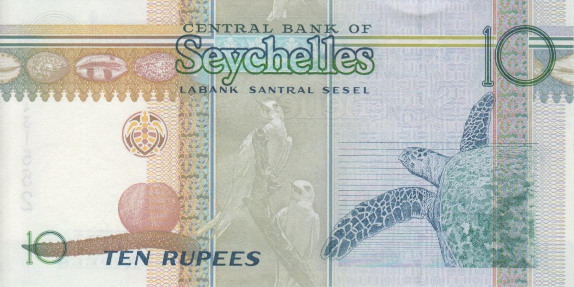 Back of Seychelles p36b: 10 Rupees from 1998