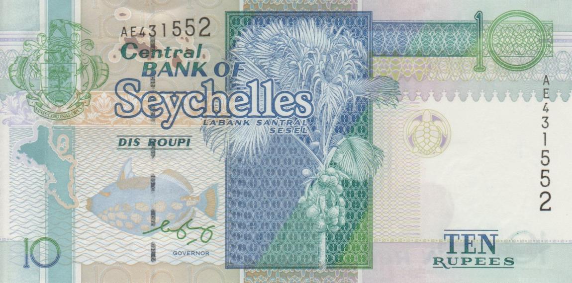 Front of Seychelles p36b: 10 Rupees from 1998