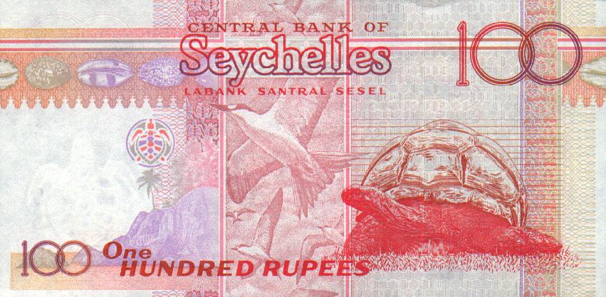 Back of Seychelles p39: 100 Rupees from 1998