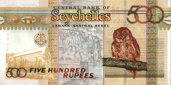 Back of Seychelles p41a: 500 Rupees from 2005