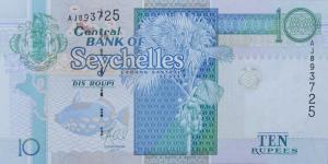 p42 from Seychelles: 10 Rupees from 2013 p42 from Seychelles: 10 Rupees from 2013