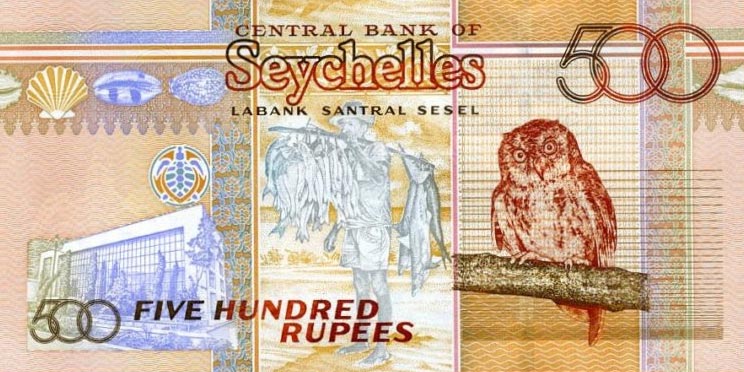 Back of Seychelles p45: 500 Rupees from 2011