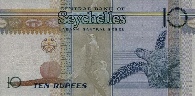 Back of Seychelles p46: 10 Rupees from 2013