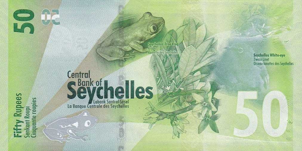 Back of Seychelles p49: 50 Rupees from 2016