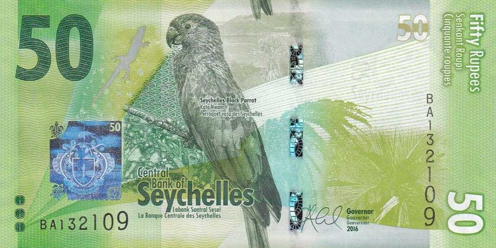 Front of Seychelles p49: 50 Rupees from 2016