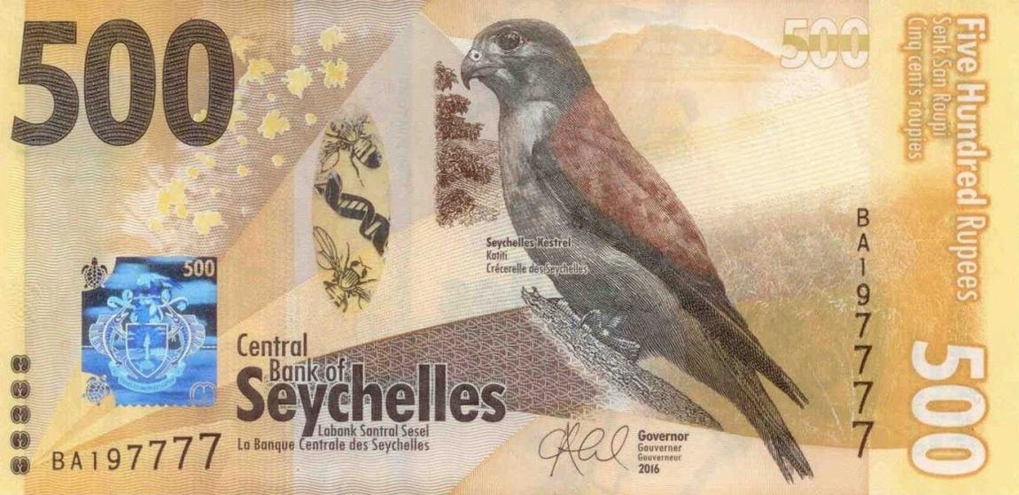 Front of Seychelles p51: 500 Rupees from 2016