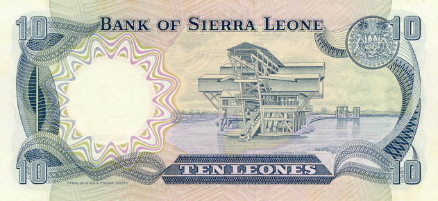 Back of Sierra Leone p13: 10 Leones from 1980