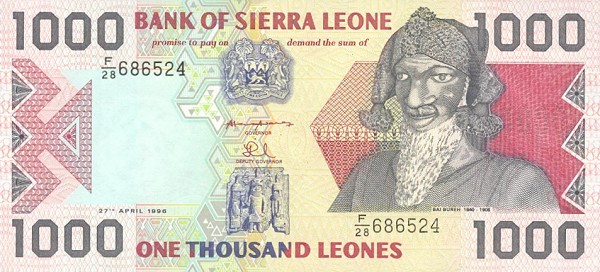 Front of Sierra Leone p20a: 1000 Leones from 1993